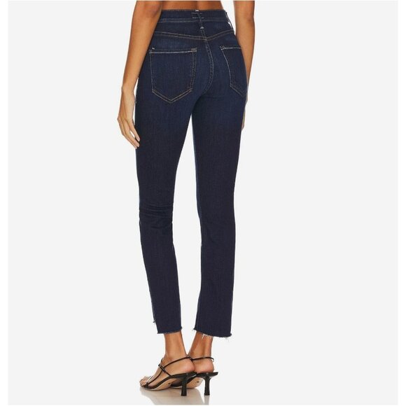 Mother Mid Rise Dazzler Jeans Denim Ankle Fray Off Limits Dark Wash 29 - Picture 7 of 16